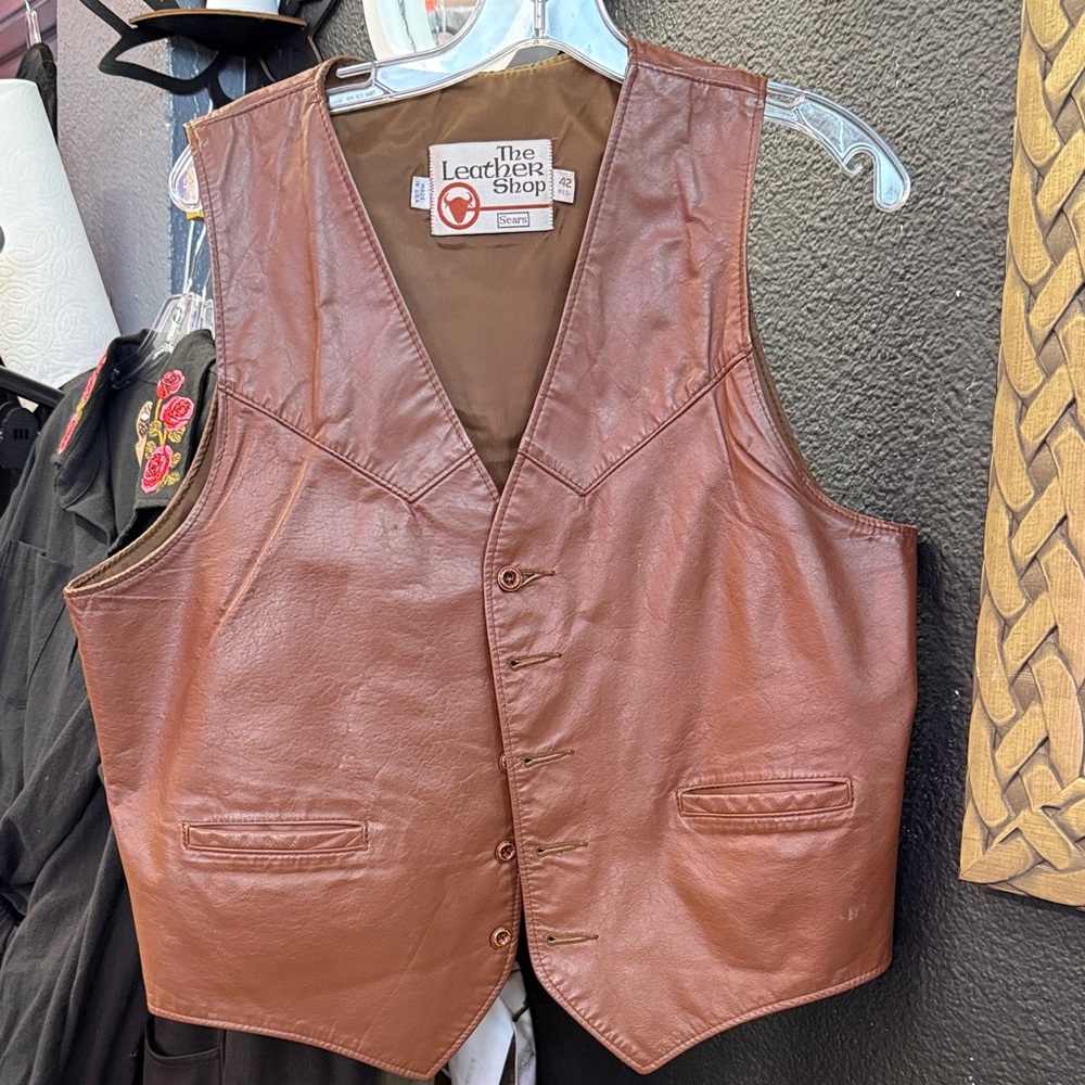The Leather Shop Brown Vest for Men
